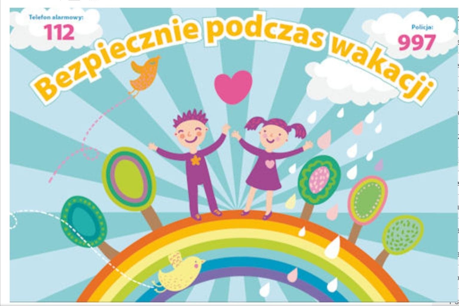 BEZPIECZNE   WAKACJE  2021 w kl. 0 -III